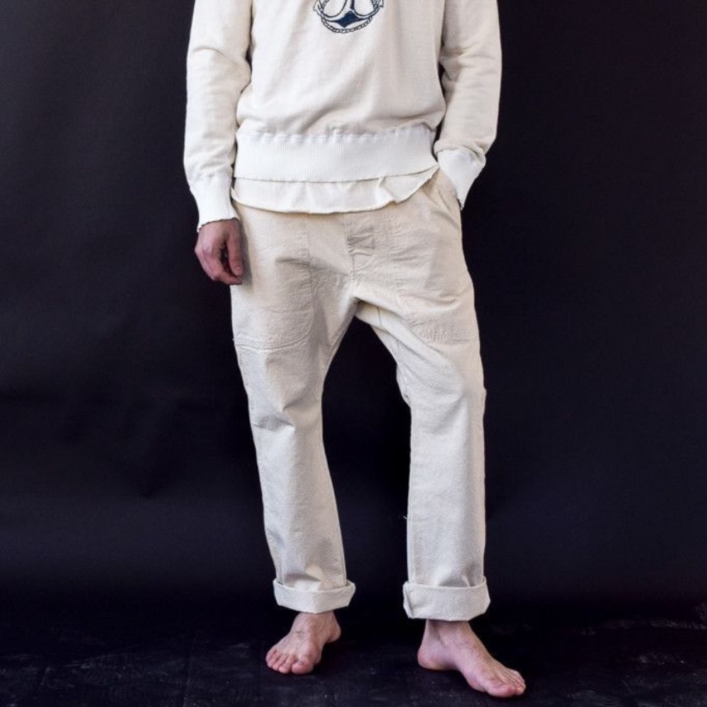 Dr. Collectors Seafarer pant in white canvas.